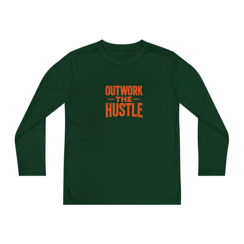 Outwork the Hustle Youth Long Sleeve Tee: Moisture-Wicking Activewear