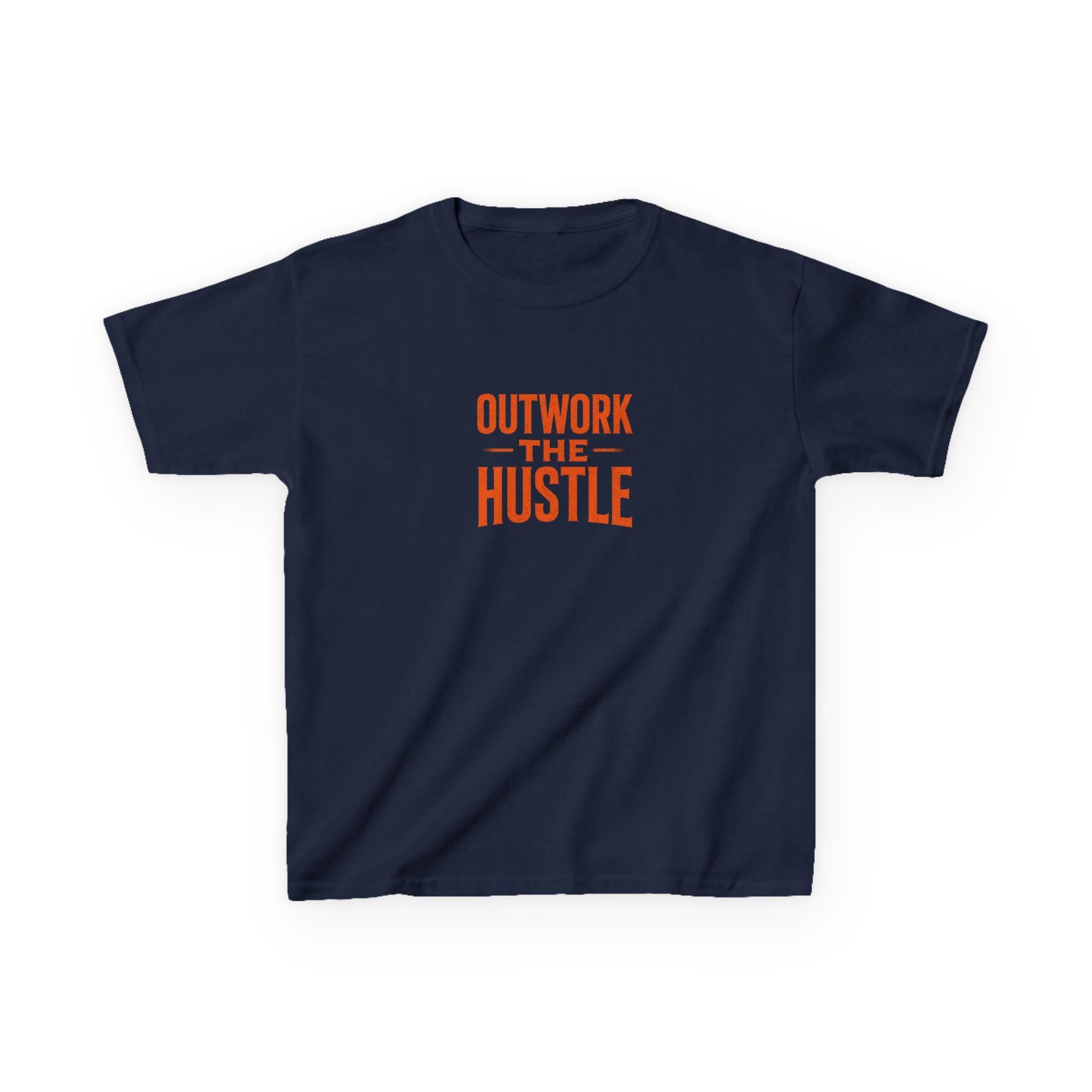 Kids Tee: "Outwork the Hustle" Motivational Youth Shirt