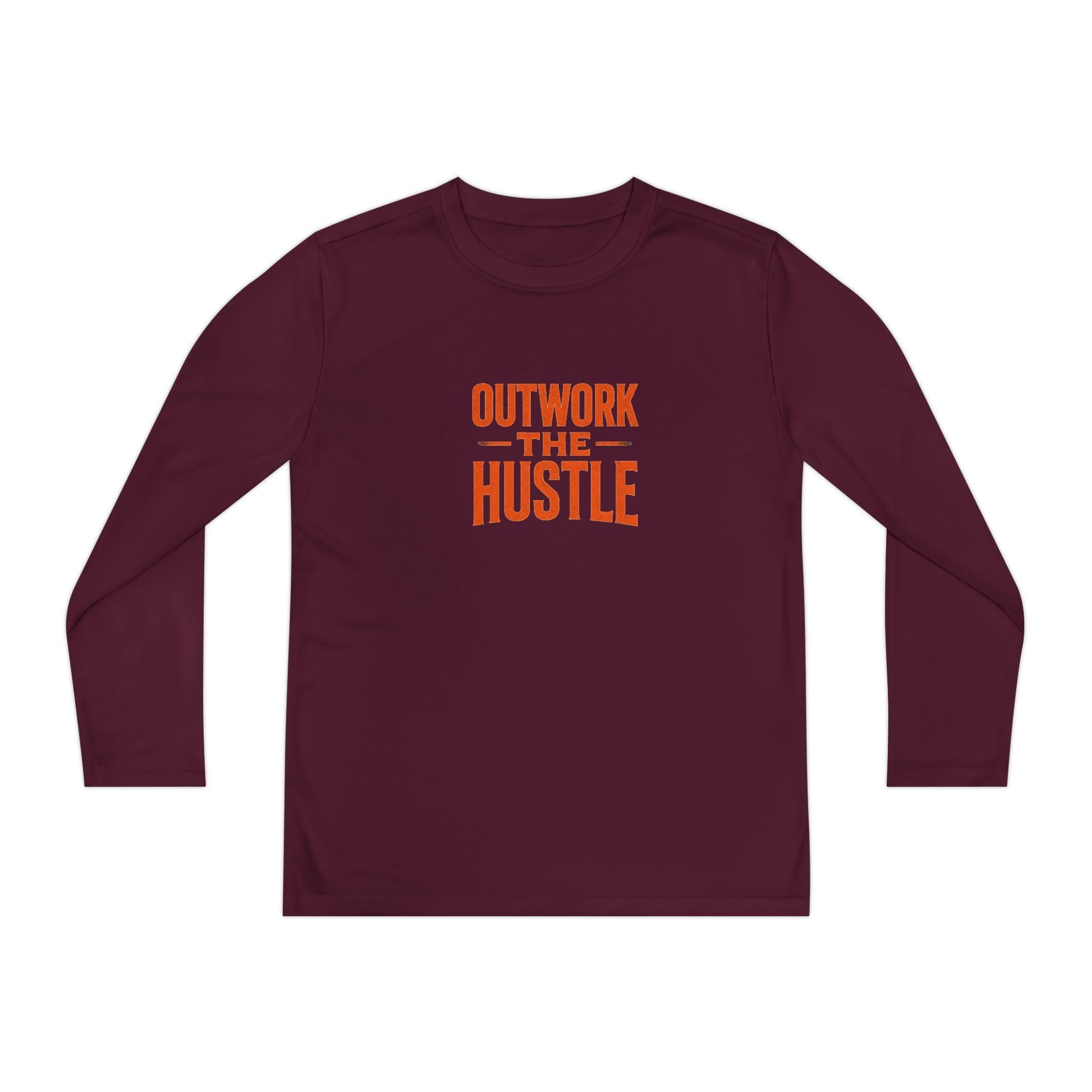 Outwork the Hustle Youth Long Sleeve Tee: Moisture-Wicking Activewear